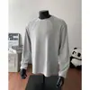 Camisa de Base de Veludo Alemão com Retalhos Desconstruídos Masculina Outono e Inverno Tendência Americana Pesada Solta Blusa de Moletom Interna Camiseta de Manga Longa