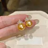 Collar con Colgante Redondo de Circonita Super Brillante Set de Joyería Versátil de Lujo Ligero de Alta Gama Moda Exquisita Aretes de Botón Temperamento para Mujeres