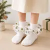 Nuevos Calcetines de Baile con Volantes y Encaje Cómodos para Niños Calcetines de Navidad Estampados Lindos de Princesa para Bebés