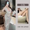 Fan Lei Roupa Íntima Sexy Feminina Renda Sexy Tentação Perspectiva Vestido Longo Fenda Lateral Quente Uniforme Slim Pijama 738