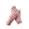 Guantes Calientes de Gamuza para Otoño e Invierno para Mujer, Deportes al Aire Libre, Ciclismo y Conducción, Elegantes Guantes de Terciopelo de Grosor Medio para Pantalla Táctil