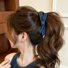 Presilha Banana de Laço em Jeans para Mulheres Penteado Alto Presilha Garra Parte de Trás da Cabeça Presilha para Coque Novo Clip Vertical Acessórios de Cabelo de Alta Qualidade