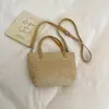 Bolso de Cesta Rayado Tejido de Verano 2026 Primavera Elegante de Paja para Vacaciones en la Playa Bolso de Hombro Cruzado para Mujer