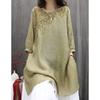 Vestido Chemise Bordado Vintage Novo Primavera/Verão 2026 Solto Emagrecedor Artístico Casual Comprimento Médio para Mulheres em Estilo Chinês