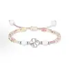 Pulsera de Trébol de Cuatro Hojas de Plata Pura 999, Pulsera Tejida a Mano, Pulsera Sencilla para Pareja, Venta al por Mayor de Regalos, Dropshipping