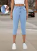 Calça Jeans Cropped de Bainha Aberta para Mulheres, Comércio Exterior Europeu e Americano, Transfronteiriça, 2026