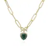 Colar de coração com laço em ouro 18K banhado em cobre, microincrustado com diamantes coloridos, transfronteiriço europeu e americano, para mulheres, doce e versátil, atacado