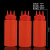 Botella dispensadora de condimentos de tres agujeros de grado alimenticio botella dispensadora de salsa de tres agujeros botella dispensadora de salsa para puesto callejero comercial tipo dispensador de tres agujeros comercial