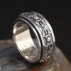 Anillo de plata esterlina S925 al por mayor moda retro plata tailandesa mortero mantra de seis palabras anillo giratorio para hombre