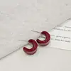 Estilo Ins Dopamina Coloridos Esmalte Goteo Glaseado Pendientes Anchos en Forma de C Moda Versátil con Personalidad Pendientes para Mujer