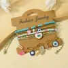 Pulsera de Cuentas de Semilla Turquesa de Venta Caliente Transfronteriza, Mismo Estilo que en Xiaohongshu, Pulsera Tejida a Mano con Ojo Maligno, Stock Listo de Fábrica al por Mayor