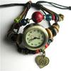 Pulseira de Relógio de Couro de Vaca Tecida à Mão Presente para Estudante Joia Ágata Turquesa Joia Souvenir de Turista