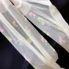 Medias Blancas Lechosas Dulces Florales Estilo Japonés Ultra Delgadas para Mujer, Calcetines de Pierna Transparentes Sexys Negros Jacquard de Verano