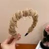 Faixa de Cabeça Super Fada Plissada Cabeça Bolha Feminina Topo Craniano Alto Suave Elegante 2025 Novo Estilo Francês Luxo Leve Tira de Dentes Carimbo de Cabelo