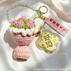 Llavero de Oro Puro 999 Infinito Buena Suerte Ramo Tejido a Mano Regalo Creativo para el Día del Maestro Recuerdo Personalizable