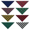 Toalla de Babero Triangular de Algodón y Poliéster a Cuadros Transfronterizo para Mascotas Decoración Navideña de Ambiente Bufanda para Perros y Gatos Venta al por Mayor