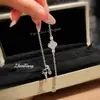 Super Hada Diseño Nicho Simple Trébol de Cuatro Hojas Circonita Brillante Pulsera Lujo Accesible Ins Flash Diamante de Alto Carbono Pulsera de Hilo
