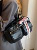 Nuevo Popular Estilo Coreano Maillard Moda Simple Bolso Bowling Casual para Mujer Combinable para el Día a Día Color Sólido Bandolera