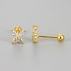 Brincos de borboleta de diamante de moda estilo coreano parafuso fivela de parafuso osso de orelha unha pequeno nicho simples brincos de combinação joias femininas
