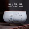 Xícara de Chá Kung Fu Grande do Forno Ru com Padrão Craquelado, Xícara de Chá de Porcelana Ru de Grande Capacidade, Xícara Mestra, Xícara Ovo de Dragão