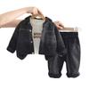 Roupa Infantil Menino Conjunto de Outono Estiloso Bebê Primavera e Outono Conjunto de Três Peças Jaqueta da Moda para Bebês e Crianças