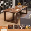 Escritorio de Madera Maciza para Sala de Estar, Escritorio Largo Grande, Mesa Rectangular de Estudio, Mesa Larga de Lectura, Banco de Trabajo para el Hogar