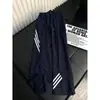 Pantalones de raya negra estilo americano de corte limpio con tres rayas para hombre, de verano, deportivos, para estudiante, de secado rápido, rectos, casuales