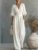 2026 Ropa de Primavera y Verano Nueva Colección Transfronteriza Europea y Americana para Amazon Mono de Mujer con Cintura Ajustada y Cuello en V Mono Estilo Europeo y Americano