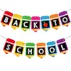 Decoraciones de banderines transfronterizos para la temporada de regreso a clases para aulas, pancartas de lápices para fiestas, otros artículos de papel para el regreso a clases
