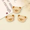 Ropa de color oso redondo letrero de cuero etiqueta de cuero en relieve ropa zapatos y sombreros accesorios fabricantes al por mayor en stock
