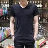 2019 outono e inverno nova masculina manga longa camiseta masculina cor slim manga longa masculina em branco camiseta atacado
