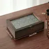 Caixa de Armazenamento de Cartas Manuscritas para Casa com Flor de Begônia Vintage, Caixa de Madeira Clássica Pintada com Fogo para Brincos, Anéis, Cosméticos, Caixa de Madeira à Prova de Poeira