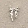 Decorações de Unhas em Liga Metálica, Gravata Borboleta Prateada Cheia de Strass, Decorações de Unhas Coração Cromado, Decorações de Laço, Acessórios para Nail Art