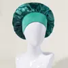 Comercio Exterior Más Vendido Gorro de Noche Elástico de Ala Ancha Popular Europeo y Americano Sombrero Redondo de Satén Sombrero para el Cuidado del Cabello para Mujeres Venta Directa de Fábrica
