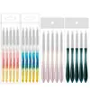 Nuevo Set de Pinceles de Cristal con Forma de Diamante Degradado para Uñas, Set de 5 Piezas de Plumas de Silicona para Pintura y Relieve