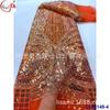 Tecido de Malha Bordada Laminada com Contas Tubulares Pesadas Vestido Transparente Vestido Feminino Vestido de Casamento Vestido para Performance de Palco Renda Total