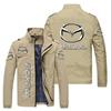 Jaqueta casual masculina de primavera e outono para comércio exterior europeu e americano com estampa de logo de carro Jaqueta cardigan esportiva masculina de cor sólida da moda de rua