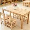 Mesa y silla de madera maciza para jardín de infantes, juego de mesa, juguete para bebé, escritorio de aprendizaje de educación temprana, escritorio para manualidades y escritura