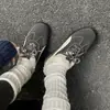 Zapatos Casuales de Cordones con Suela Gruesa Nueva Colección Primavera 2025 Color Bloqueado de Moda Piel de Oveja Negro Caramelo Plata Zapatos para Mujer
