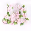 Enredadera Artificial de Flor de Cerezo Flor Falsa Cesta Colgante para Envolver Tuberías de Aire Acondicionado y Calefacción, Decoración de Techo Interior, Enredadera de Decoración para Bodas