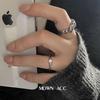 Nuevo Anillo de Croissant Estilo Coreano para Mujer, Anillo Abierto Irregular Trenzado de Pedrería Simple Retro, Anillo para Dedo Índice, Moderno