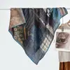 Pañuelo Cuadrado de Terciopelo Estilo Étnico Vintage de los 90 para Mujer, Doble Cara, Dos Tonos, Lunares, Chal Cálido para Primavera y Otoño, Bufanda para el Cuello