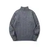 Ropa Vintage Yidao Otoño 2026 Nuevo Estilo Retro Americano Old Money Suéter Jersey de Punto Trenzado de Cuello Alto con Media Cremallera