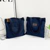 Bolsa de Ombro Jeans 2025 Nova Vintage Grande Capacidade Bolsa de Compras para Mamãe Artística Para Deslocamento Simples Bolsa de Lona para Mulheres