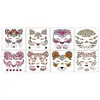 Pegatinas de Animales con Cara para Niños Transfronterizas Máscaras Lindas de Dibujos Animados con Estampado de Leopardo Pegatinas de Tatuaje Temporal para la Cara para Actuaciones Festivas