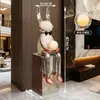 Escultura de Arte de Vidrio Abstracta de Conejo Sentado de Orejas Largas para Vestíbulo de Villa, Hotel, Oficina de Ventas, Centro Comercial, Decoración Grande de Pie