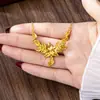 Nuevo Collar de Oro Arena Vietnamita Conjunto de Anillo y Pendientes Huecos de Fénix de Moda Tendencia Nacional para Mujer Joyería de Gama Alta de Yiwu
