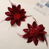 Tecido Elegante Retro Strass Quente Franja de Pena Rosa Grampo de Cabelo DIY Feito à Mão Acessórios para Cabeça Roupas Acessórios