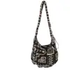 Bolso Cruzado de Felpa Estampado con Cordón Nuevo, Bolso de Hombro Casual de Nicho, Bolso de Compras Portátil para Mujer, Bolso Tote de Moda