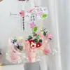 Buquê de Flores de Lã Desenho Animado Presente Feito à Mão para Melhor Amigo Pequeno Buquê Presente de Dia dos Namorados Dia das Mães Buquê